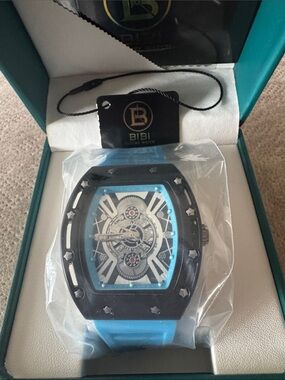 BiBi Blue and Black Skeleton Dial Men’s Watch